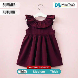 Backless Maroon Modern Plain Frock Dress 2 - Minitaq baby kids clothes dress