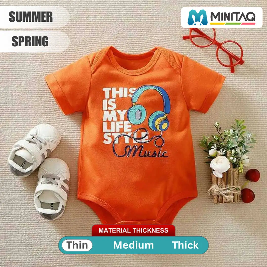 My Life Style Orange Baby Romper 2 - Minitaq baby kids clothes dress