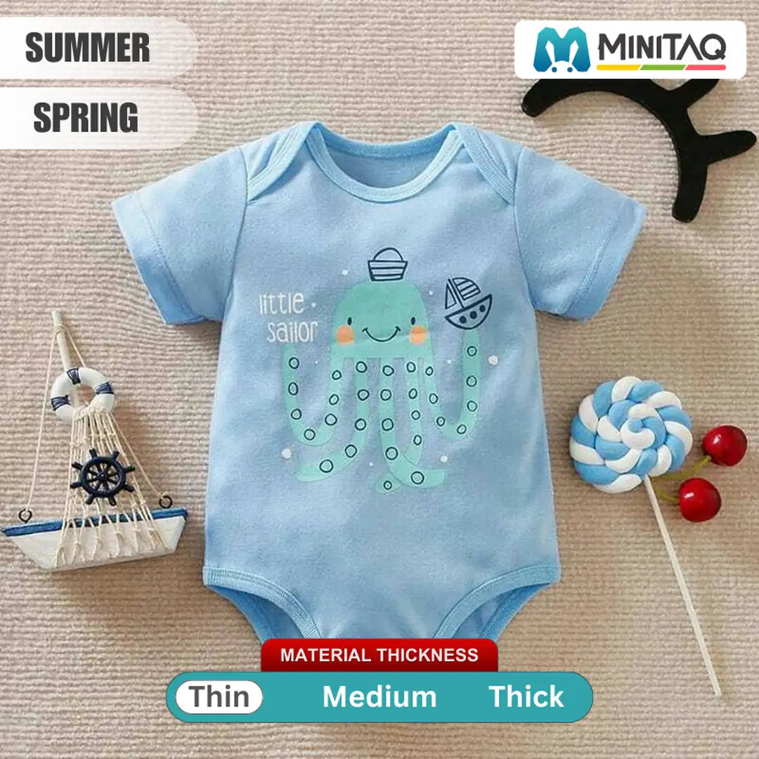 Little Sailor Octo Blue Baby Romper 2 - Minitaq baby kids clothes dress