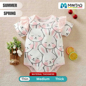 Pink Bunnies Pattern Baby Girl Romper 2 - Minitaq baby kids clothes dress