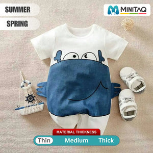 Blue Summer Crab Baby Romper 2 - Minitaq baby kids clothes dress