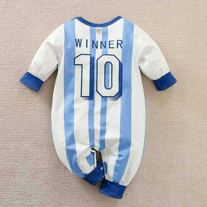 Football Sports Style Blue Stripes Romper 9 - Minitaq baby kids clothes dress