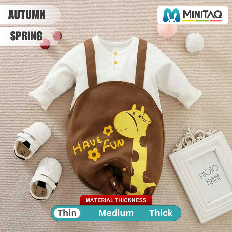 Have Fun Brown White Baby Romper 2 - Minitaq baby kids clothes dress