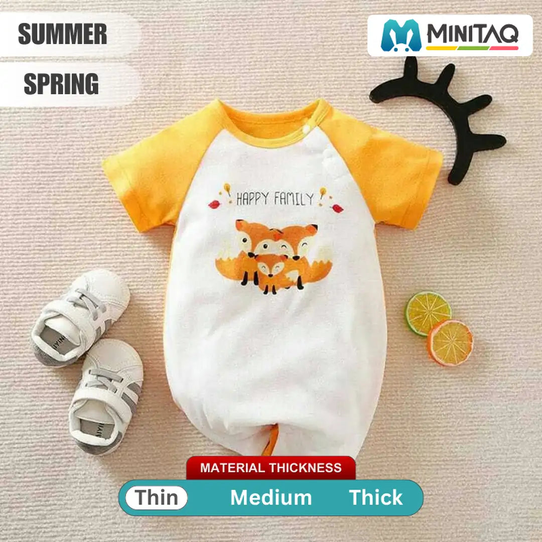 Lovable Foxy Family Yellow Baby Romper 2 - Minitaq baby kids clothes dress