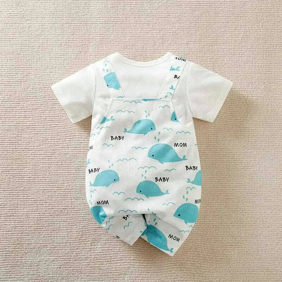 Ocean Whale Dungaree Style Baby Romper 9 - Minitaq baby kids clothes dress