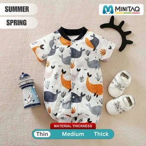 Sweet Whale Pattern Baby Romper 2 - Minitaq baby kids clothes dress