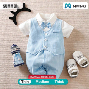 Formal Summer Blue Cotton Baby Romper 2 - Minitaq baby kids clothes dress