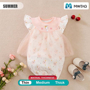 Bunny Pink Casual Net Baby Romper 2 - Minitaq baby kids clothes dress