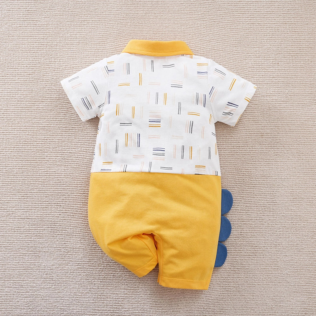 Yellow Baby Summer Romper With Little Dino 8 - Minitaq baby kids clothes dress