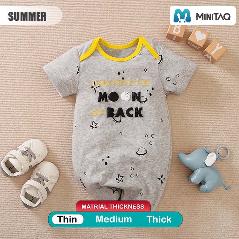 Moon N Back Gray Cotton Romper 2 - Minitaq baby kids clothes dress