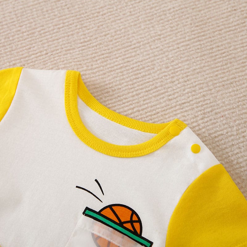 Yellow Playful Dino Dunk Cotton Romper 8 - Minitaq baby kids clothes dress