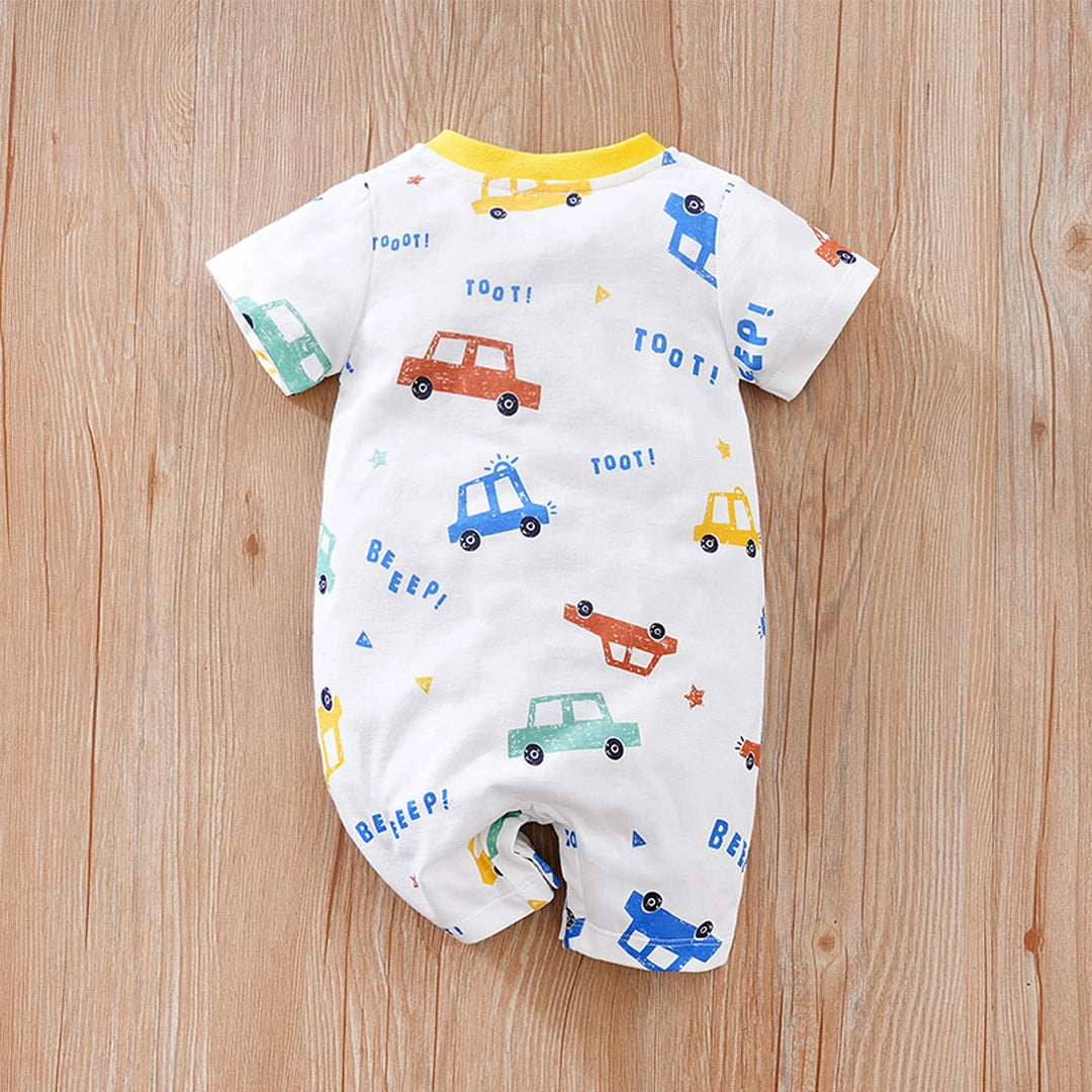 Fun With Cars Patterned Baby Cotton Romper 8 - Minitaq baby kids clothes dress