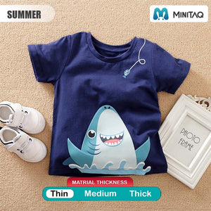 Blue Shark Cotton Kids T-Shirt 2 - Minitaq baby kids clothes dress