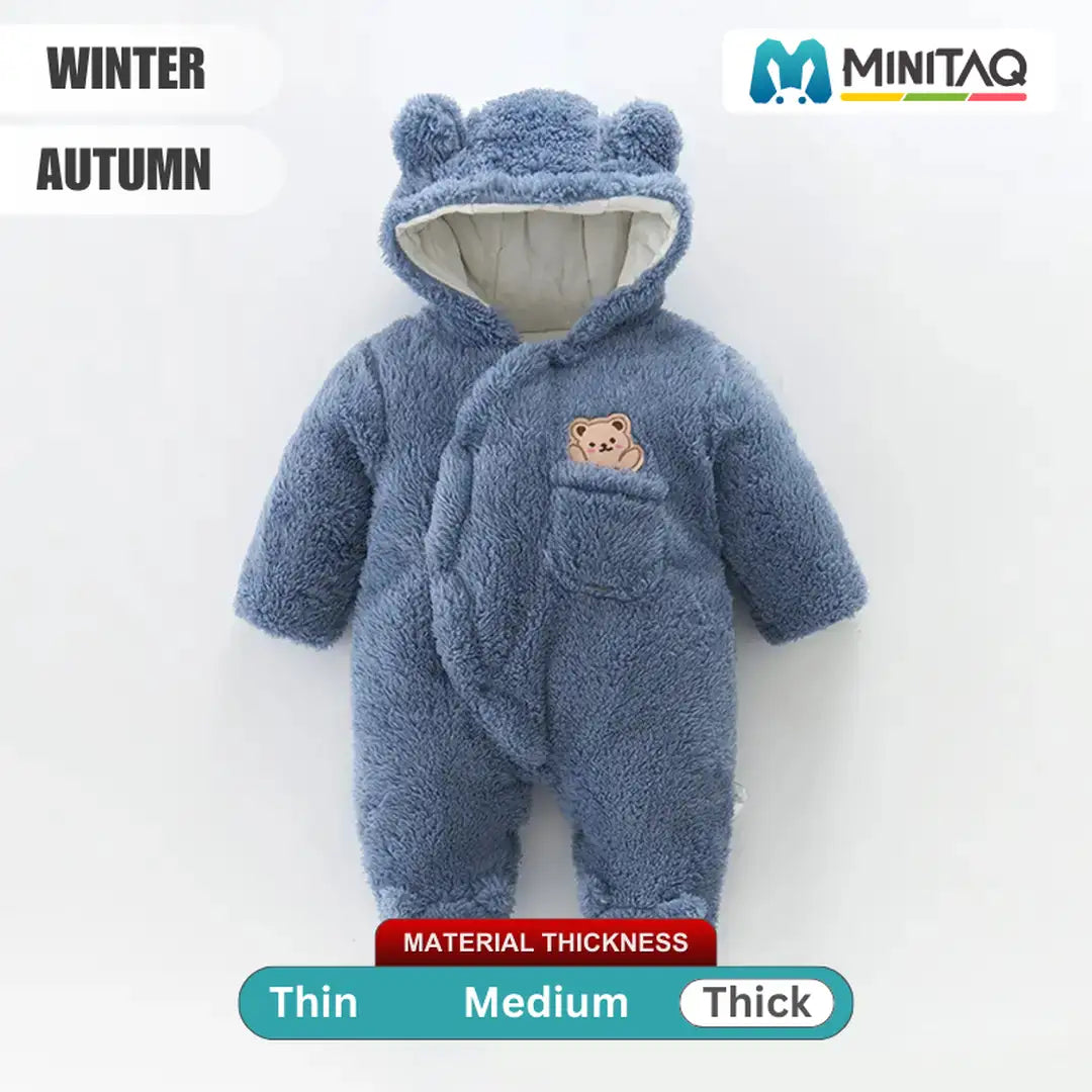 Bear in the Pocket Design Blue Baby Romper 8 - Minitaq baby kids clothes dress