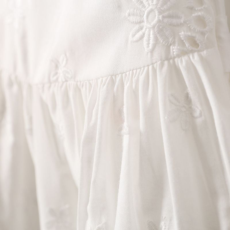 Casual White Embroided Girl Dress 6 - Minitaq baby kids clothes dress