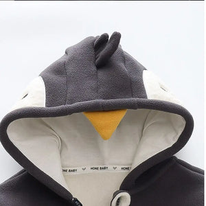 Penguin Fleece Zipper Winter Hoodie - Minitaq baby kids clothes dress