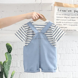 Little Bear In Jeans Dungaree Casual Set For Kids 10 - Minitaq baby kids clothes dress