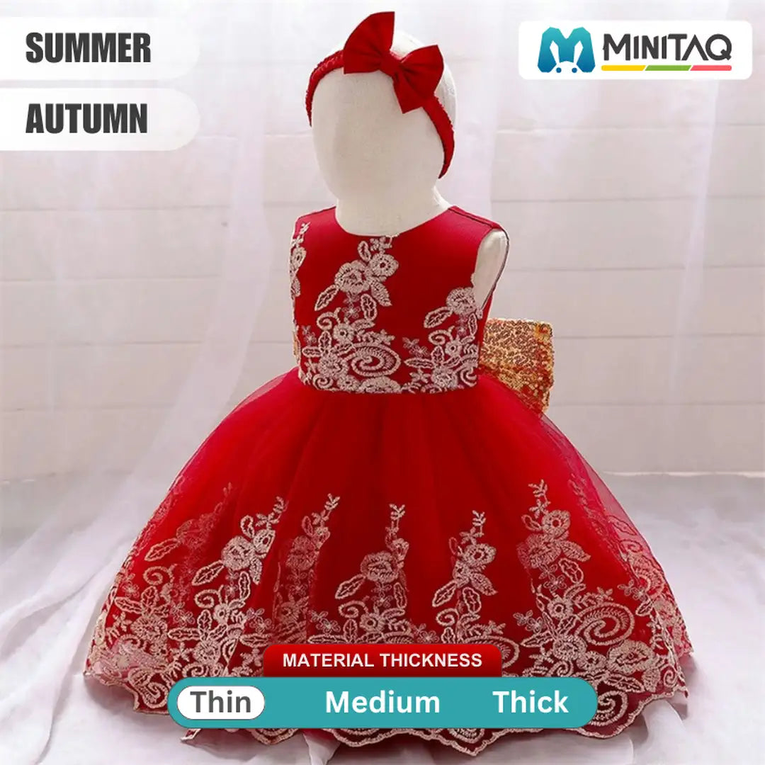 Arabian Red Dress Sleeveless Frock  For Kids 2 - Minitaq baby kids clothes dress