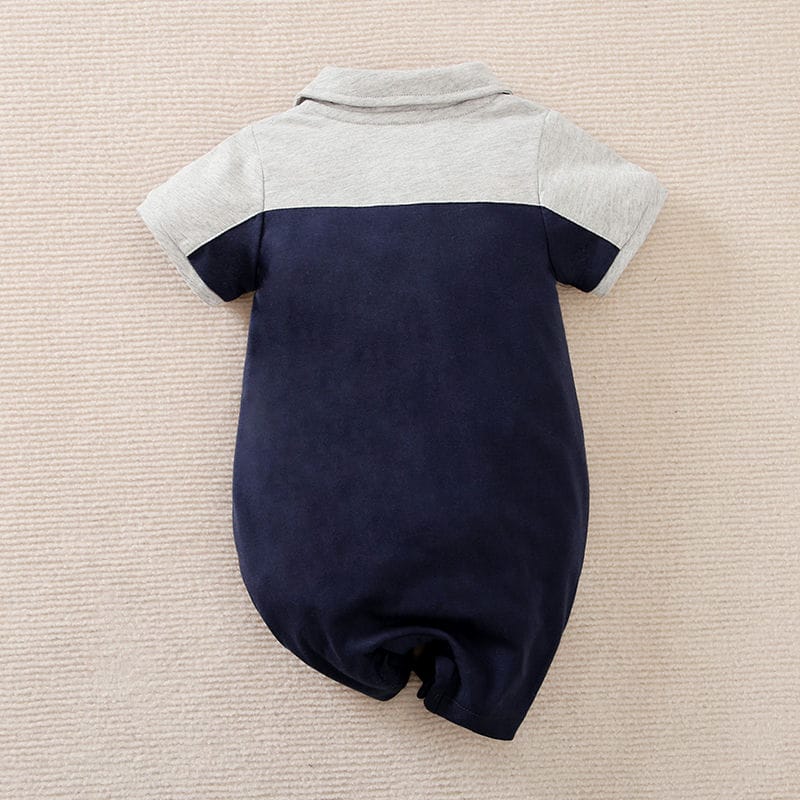 Cotton Gray N Blue Summer Romper 5 - Minitaq baby kids clothes dress