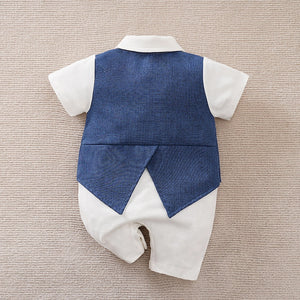 The Smart Arabian Blue White Summer Cotton Romper 9 - Minitaq baby kids clothes dress