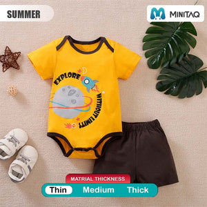 Yellow Space Explorer 2pc Onesie With Shorts 2 - Minitaq baby kids clothes dress