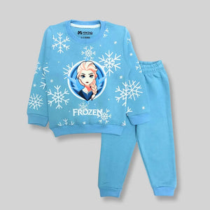 Frozen Pattern Ice Blue - Winter 2 Pcs Set 1 - Minitaq baby kids clothes dress