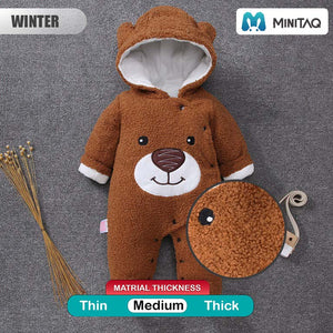 Brown Bear Winter Hooded Romper 2 - Minitaq baby kids clothes dress