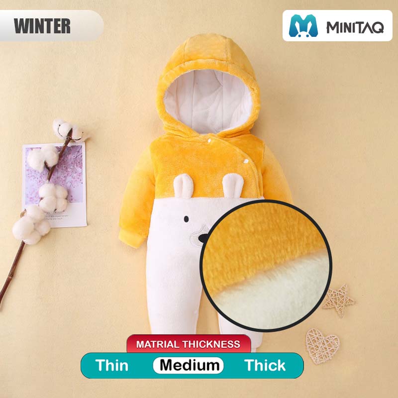 Cute Bear Yellow Baby Winter Romper 2 - Minitaq baby kids clothes dress