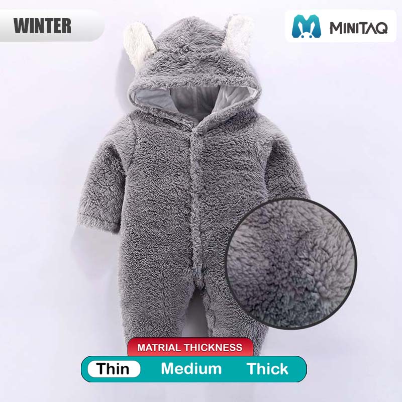 Gray Hooded Winter Baby Romper 2 - Minitaq baby kids clothes dress