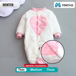 Thin Light Pink White Fleece Winter Romper 2 - Minitaq baby kids clothes dress