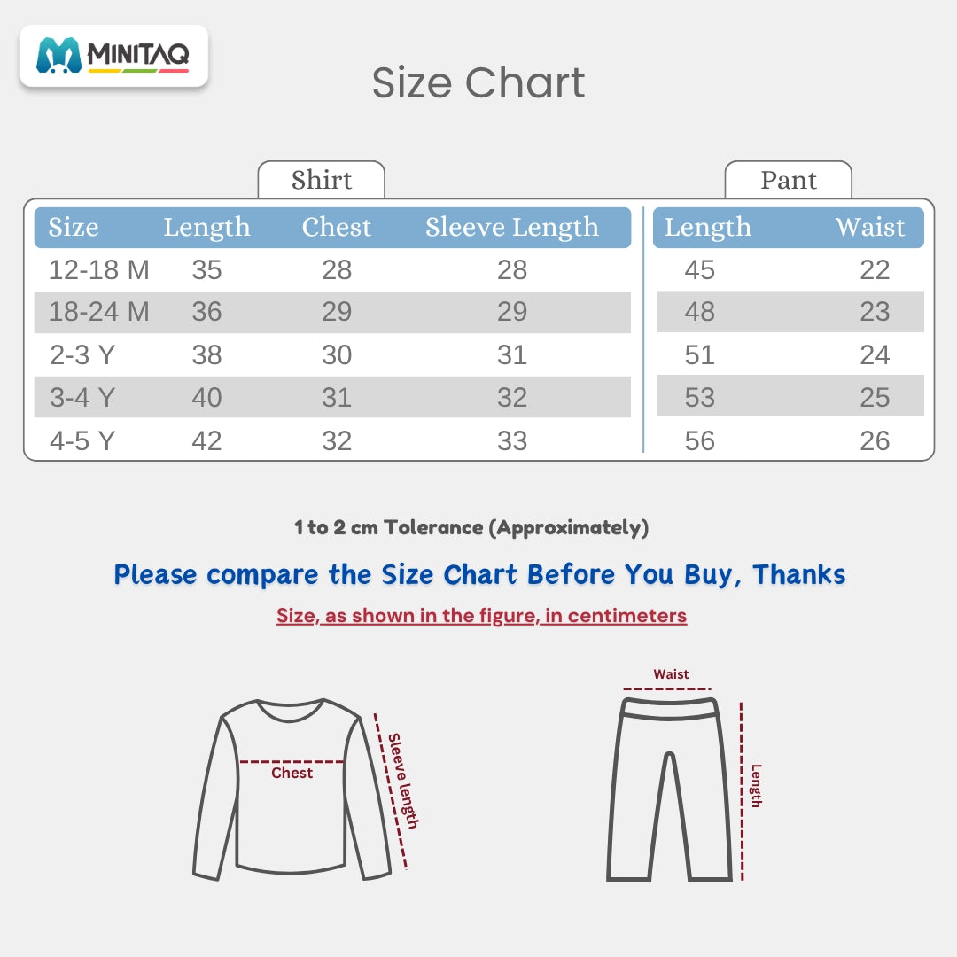 One Two Design Blue and Beige Color Shirt with Pants - Minitaq baby kids clothes dress