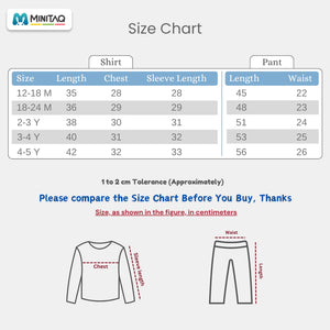 One Two Design Blue and Beige Color Shirt with Pants - Minitaq baby kids clothes dress