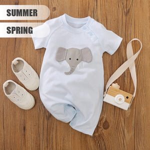 Light Blue Elephant Comfortable Romper 2 - Minitaq baby kids clothes dress