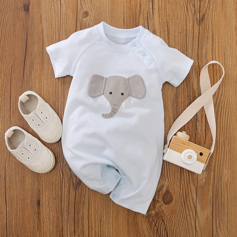 Light Blue Elephant Comfortable Romper 1 - Minitaq baby kids clothes dress