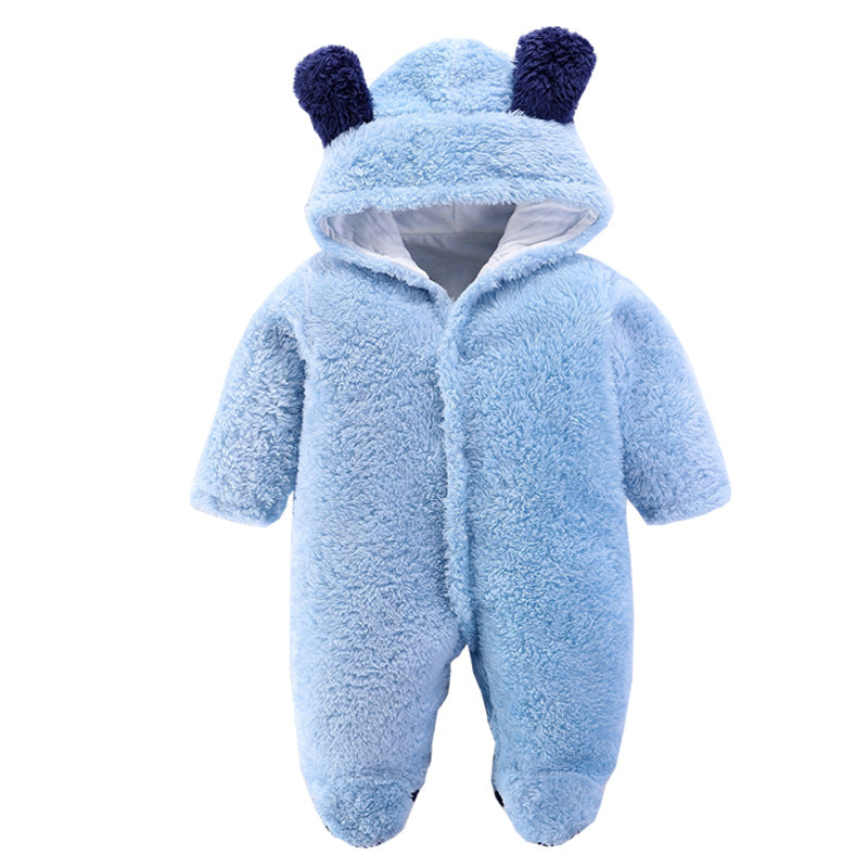 Light Blue Hooded Baby Romper 1 - Minitaq baby kids clothes dress