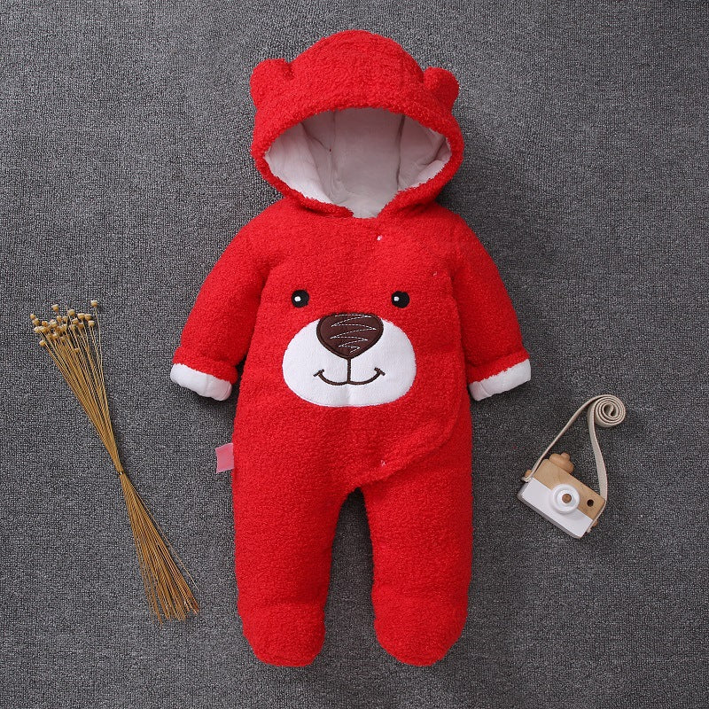 Red Color Winter Baby Romper 1 - Minitaq baby kids clothes dress