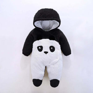 Black N White Panda Winter Baby Romper 1 - Minitaq baby kids clothes dress