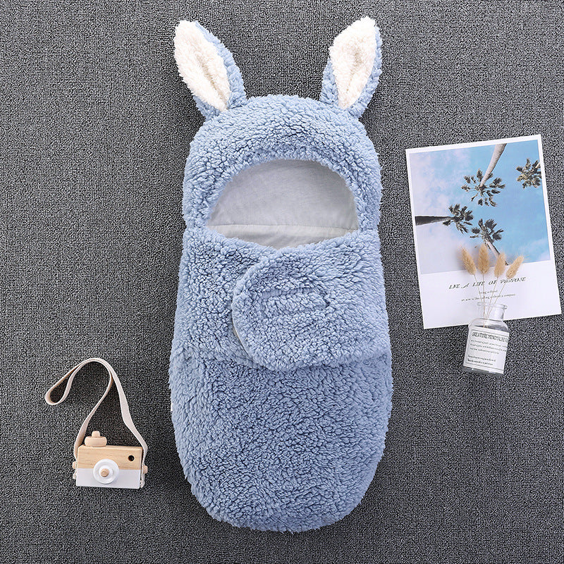 Light Blue Rabbit Style Winter Swaddle 1 - Minitaq baby kids clothes dress