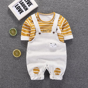 Honey Mastard Dungaree Style Baby Clothes 1 - Minitaq baby kids clothes dress