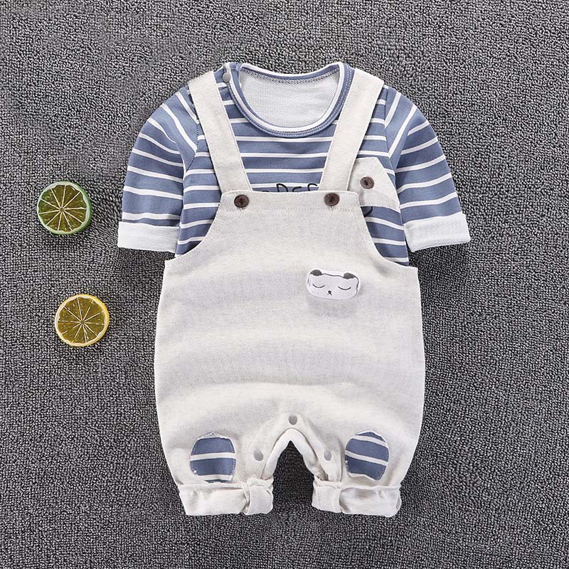 Blue N White Dungaree Style Baby Clothes 1 - Minitaq baby kids clothes dress