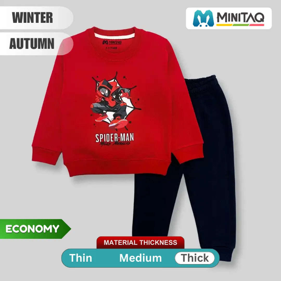 Spider Man Miles Morales Red Shirt & Black Pant - Winter 2 Pcs Set 1 - Minitaq baby kids clothes dress