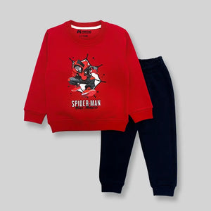 Spider Man Miles Morales Red Shirt & Black Pant - Winter 2 Pcs Set 1 - Minitaq baby kids clothes dress