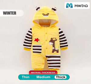 Cute Animal Thick Hooded Winter Romper V2 2 - Minitaq baby kids clothes dress