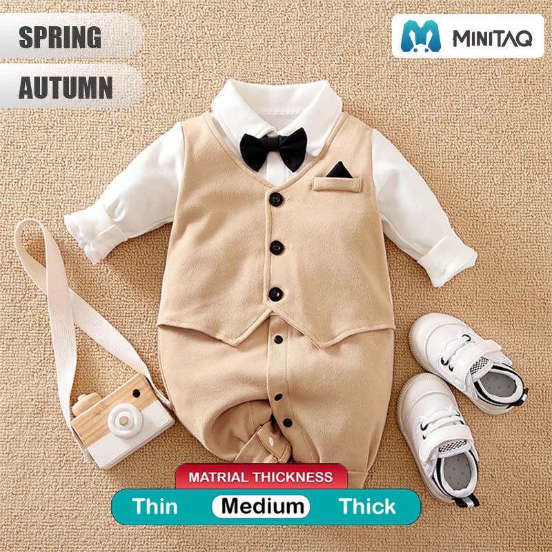 Beige Color Cotton Formal Baby Romper 2 - Minitaq baby kids clothes dress