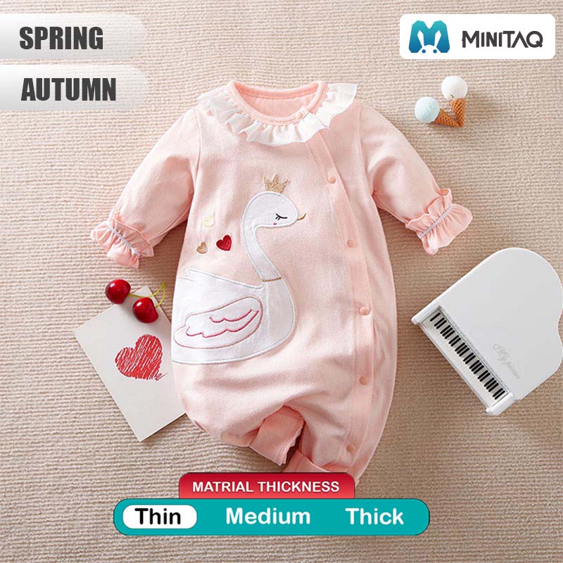 Cute Swan Pink Baby Girl Romper 2 - Minitaq baby kids clothes dress