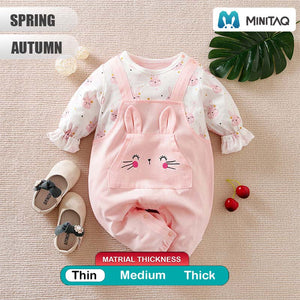 Pink Bunny Dungaree Style Romper 2 - Minitaq baby kids clothes dress