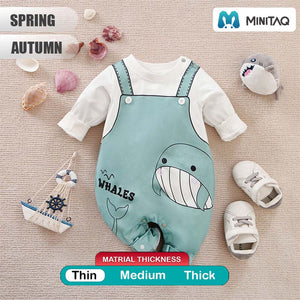 Stylish Whale Printed Baby Romper 2 - Minitaq baby kids clothes dress