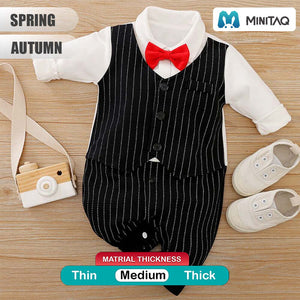 Smart Black Romper With Red Bow Tie 2 - Minitaq baby kids clothes dress