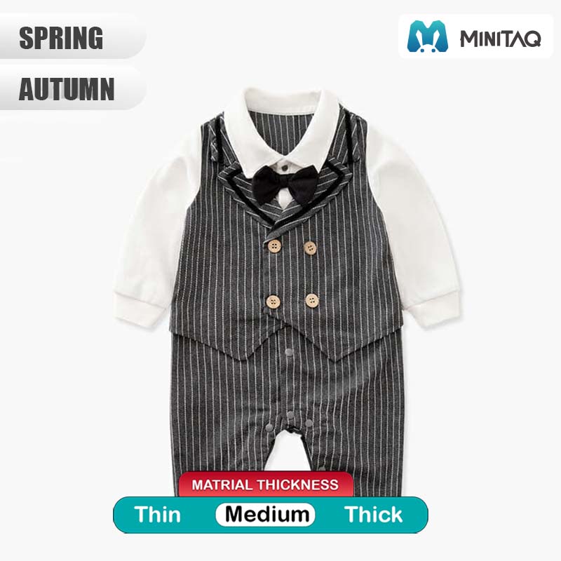 Black Fancy Waistcoat Style Romper 2 - Minitaq baby kids clothes dress