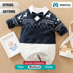 Modern Deer Style Blue Romper 2 - Minitaq baby kids clothes dress